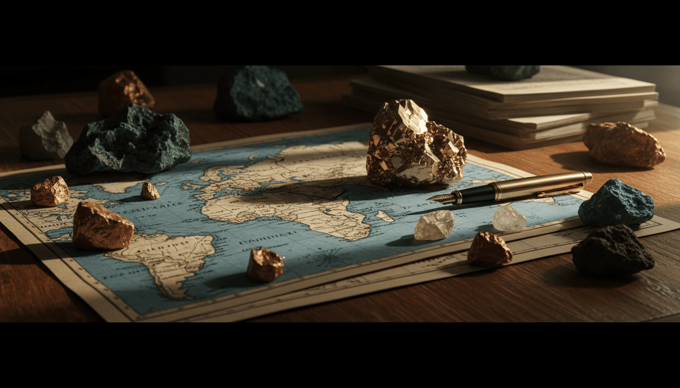 Strategic planning with mineral samples and regional maps