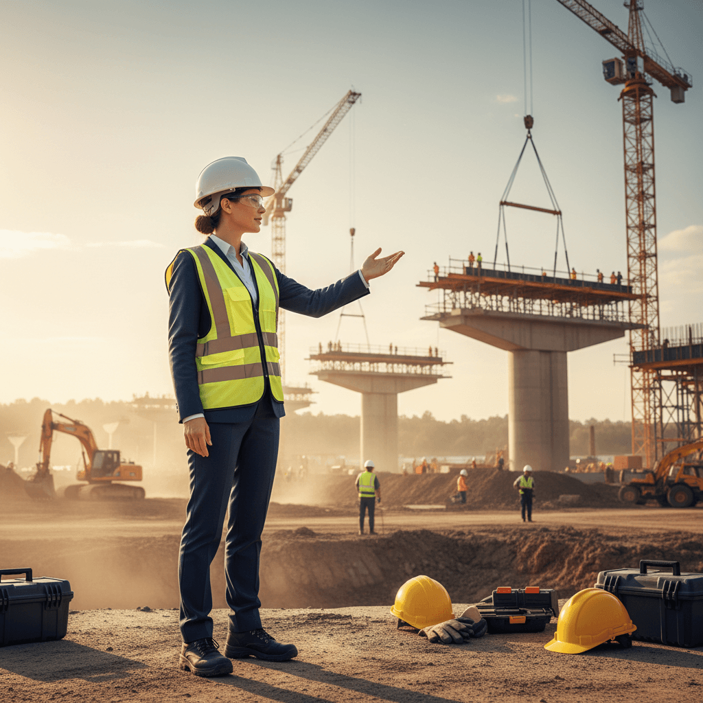 Advisory professional overseeing civil works project